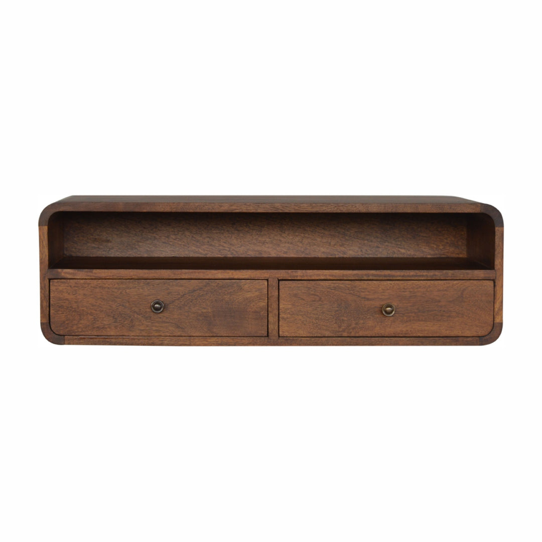 Floating Chestnut Open Console-Smiddy Furniture