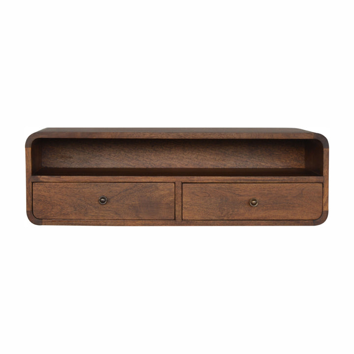 Floating Chestnut Open Console-Smiddy Furniture
