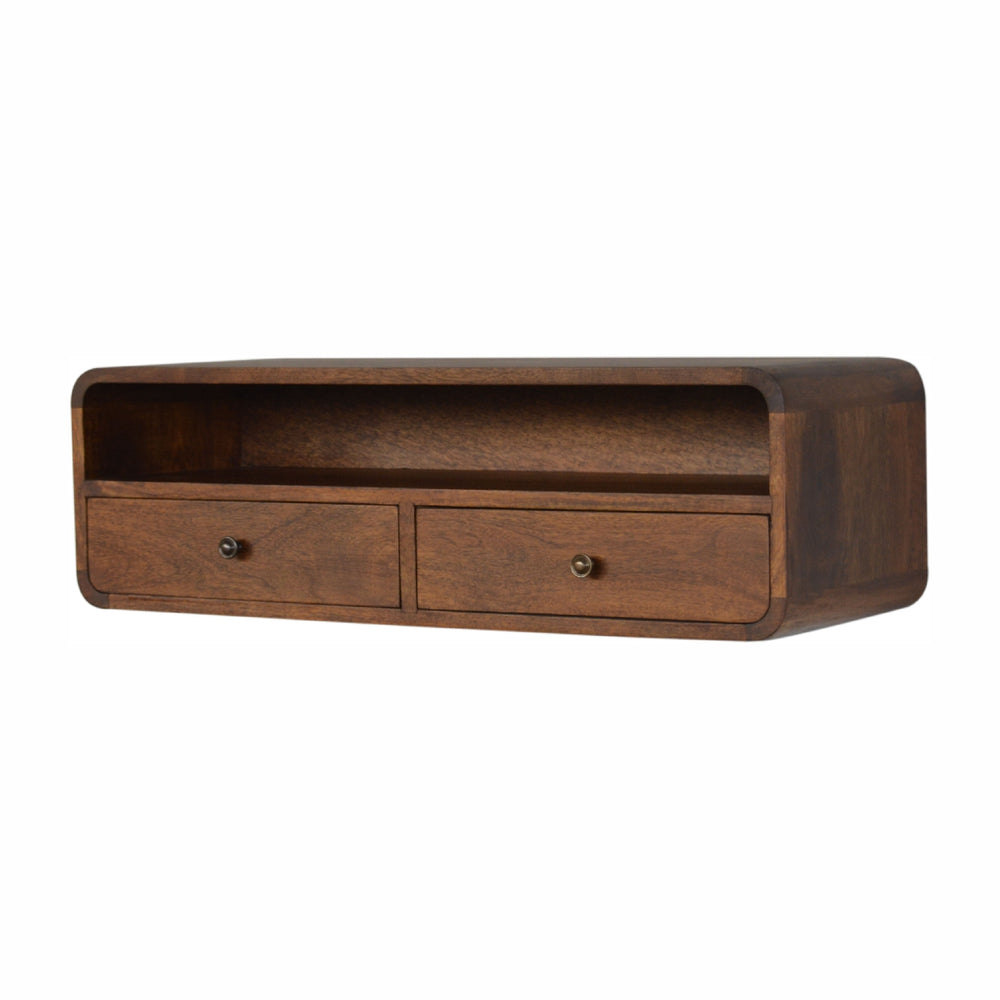 Floating Chestnut Open Console-Smiddy Furniture