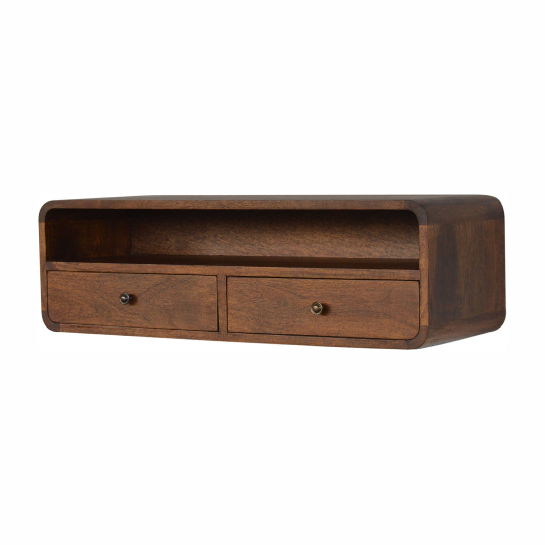 Floating Chestnut Open Console-Smiddy Furniture