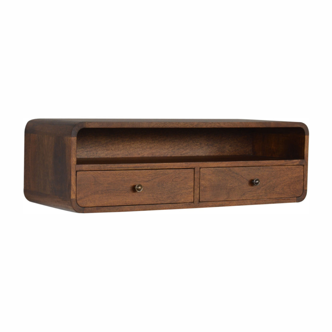 Floating Chestnut Open Console-Smiddy Furniture