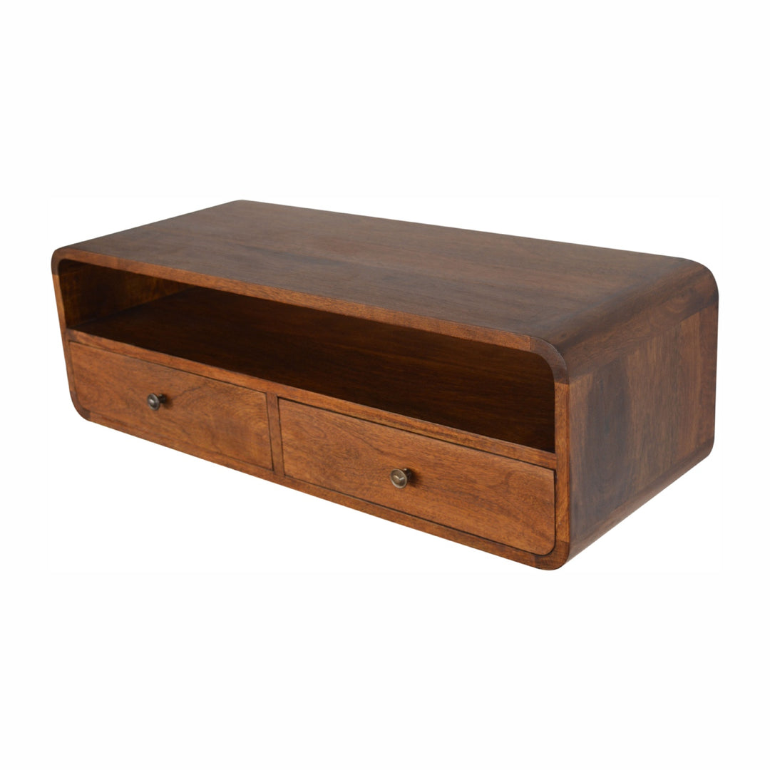 Floating Chestnut Open Console-Smiddy Furniture