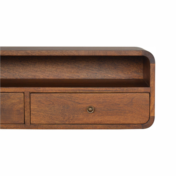Floating Chestnut Open Console-Smiddy Furniture