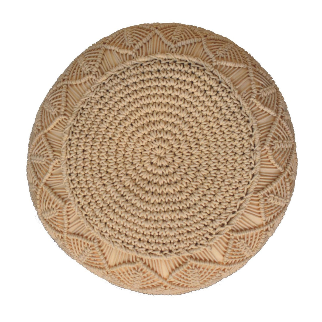 Ansley Beige Pouffe-Smiddy Furniture