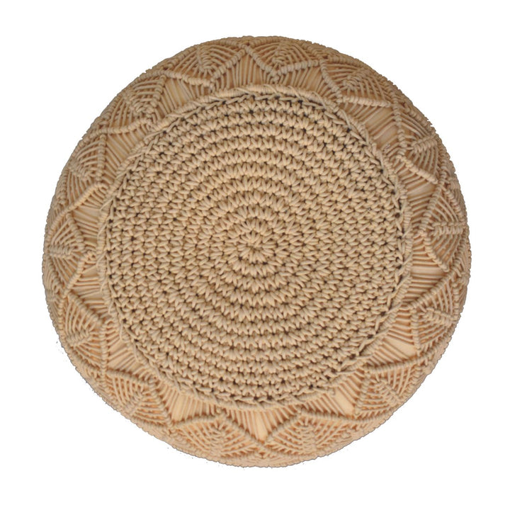 Ansley Beige Pouffe-Smiddy Furniture