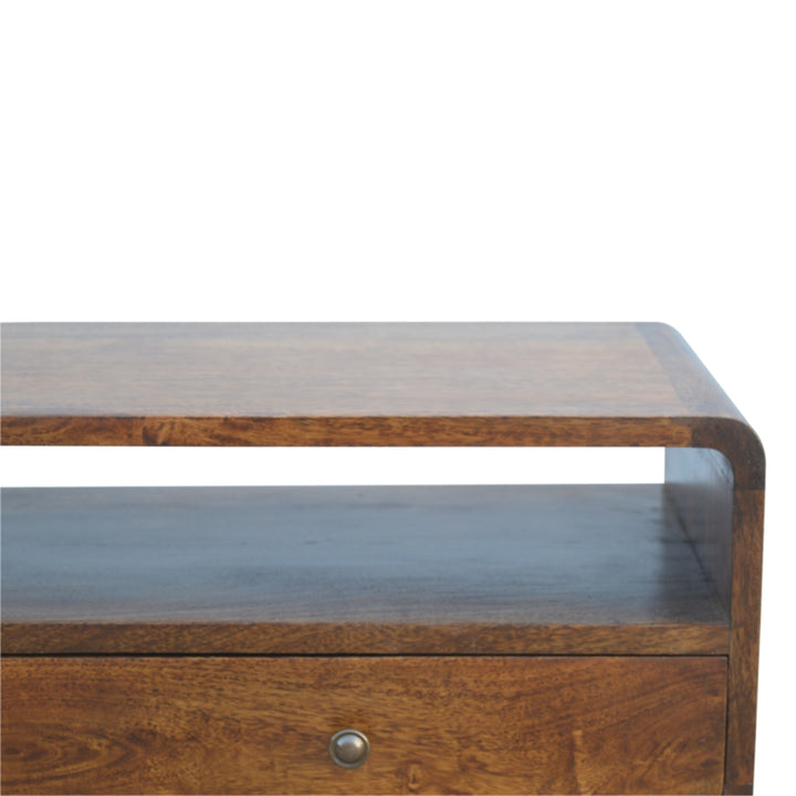 Curved Chestnut Console Table-Smiddy Furniture