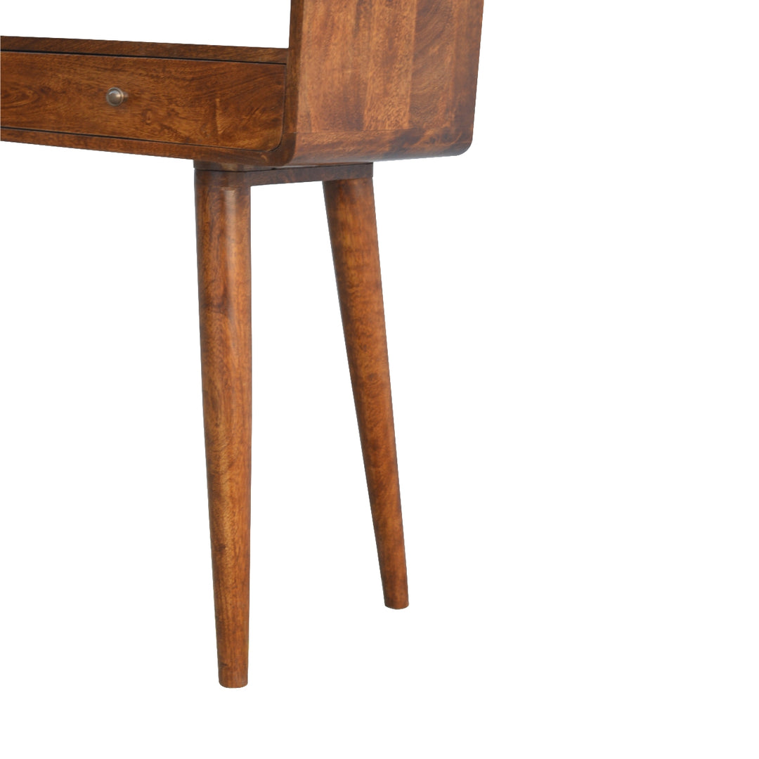 Curved Chestnut Console Table-Smiddy Furniture