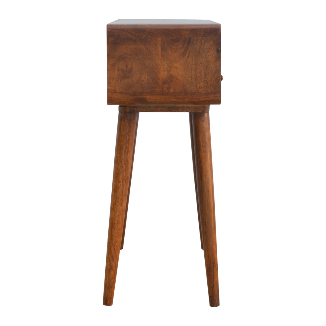 Curved Chestnut Console Table-Smiddy Furniture