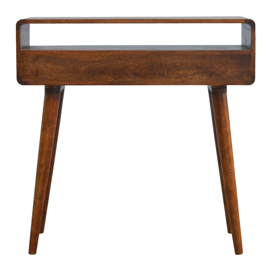 Curved Chestnut Console Table-Smiddy Furniture
