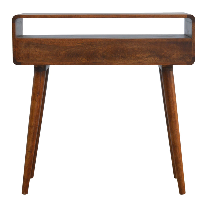 Curved Chestnut Console Table-Smiddy Furniture