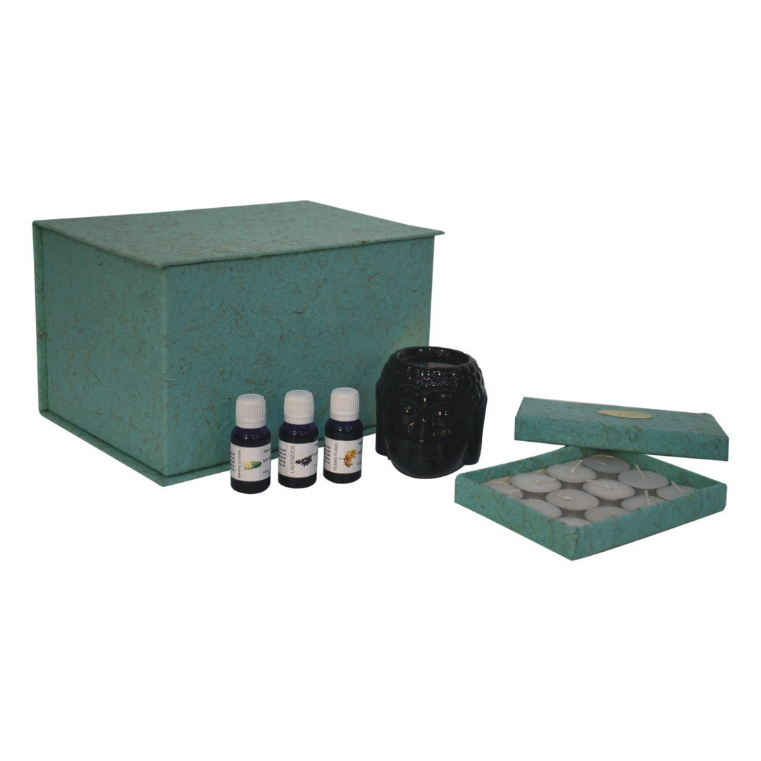 Black Buddah Oil Burner (Lotus)-Smiddy Furniture