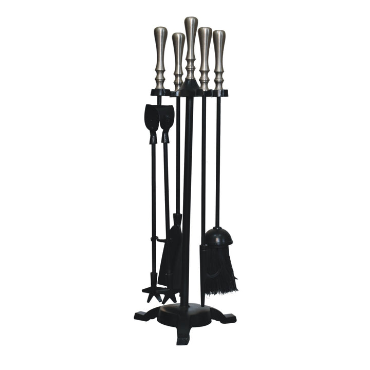 Armour Nickle Fire Tool Set-Smiddy Furniture