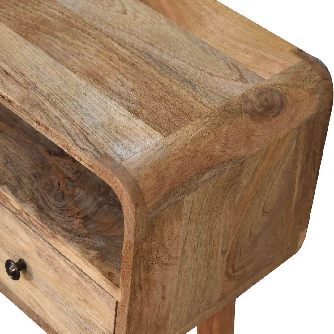 Mini Curved Oak-ish Console Table-Smiddy Furniture