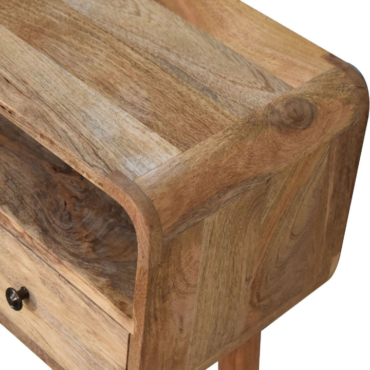Mini Curved Oak-ish Console Table-Smiddy Furniture