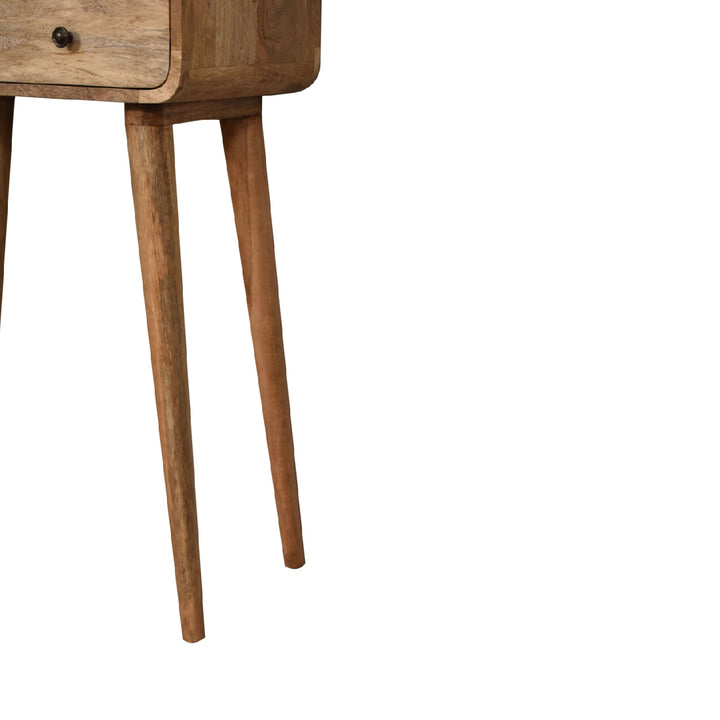 Mini Curved Oak-ish Console Table-Smiddy Furniture