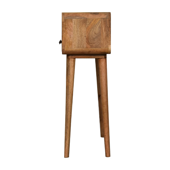 Mini Curved Oak-ish Console Table-Smiddy Furniture
