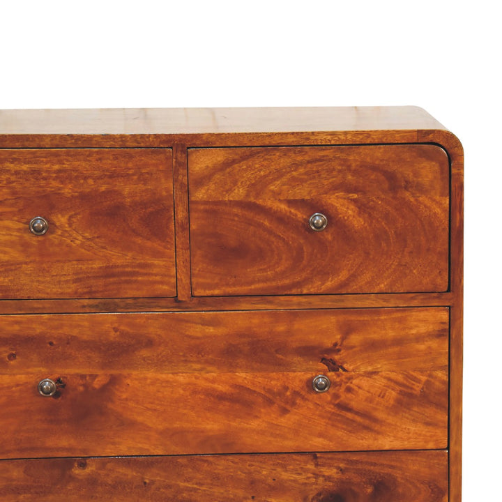 2 over 3 Curved Chestnut Chest-Smiddy Furniture