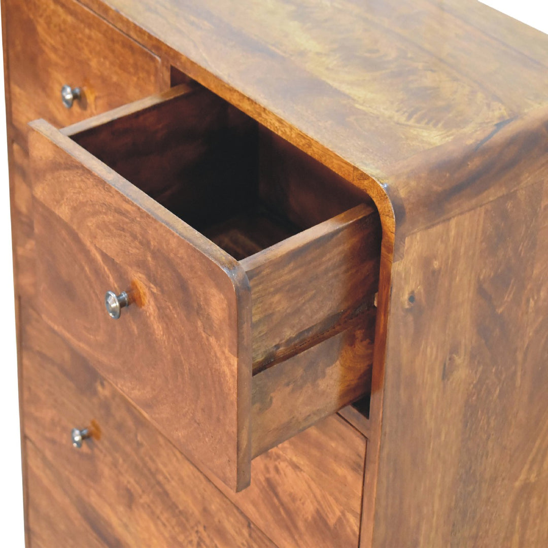 2 over 3 Curved Chestnut Chest-Smiddy Furniture