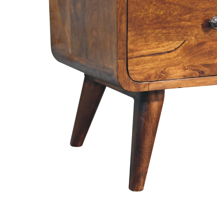 2 over 3 Curved Chestnut Chest-Smiddy Furniture