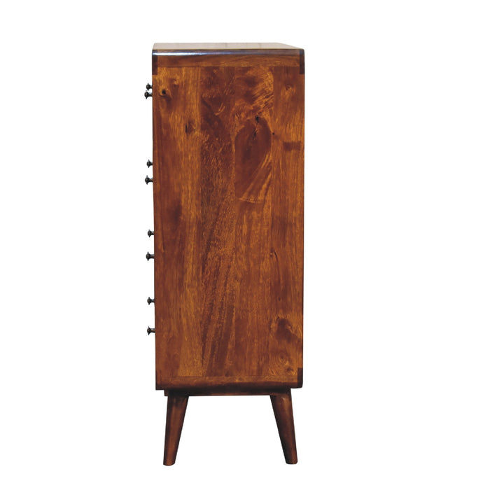 2 over 3 Curved Chestnut Chest-Smiddy Furniture