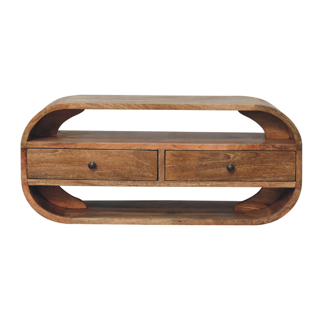 2 Drawer Curved Edge Media Unit-Smiddy Furniture