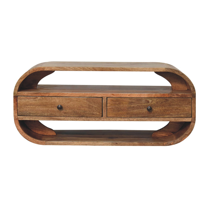 2 Drawer Curved Edge Media Unit-Smiddy Furniture
