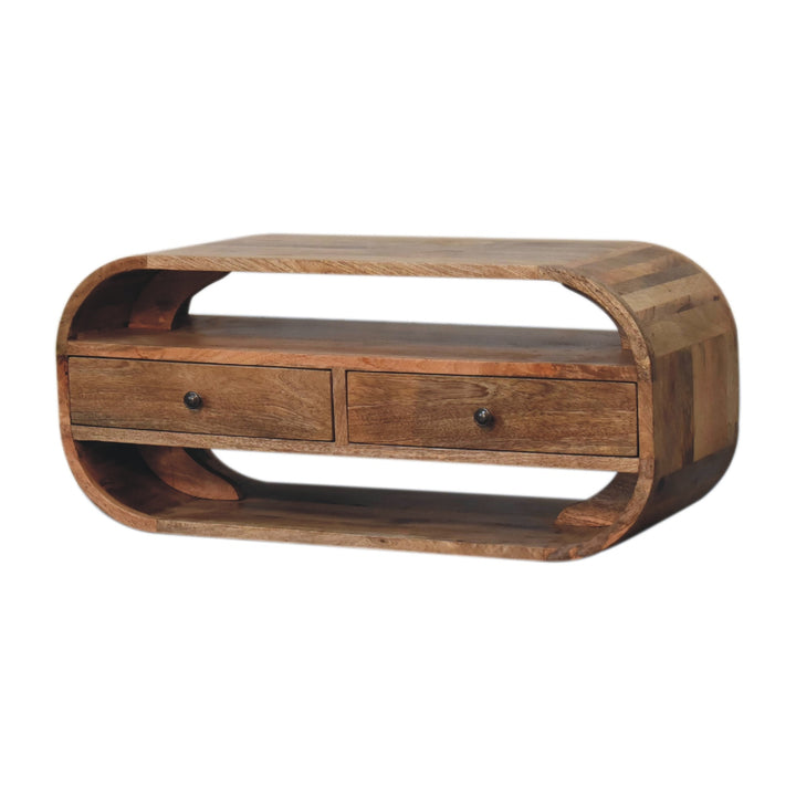 2 Drawer Curved Edge Media Unit-Smiddy Furniture