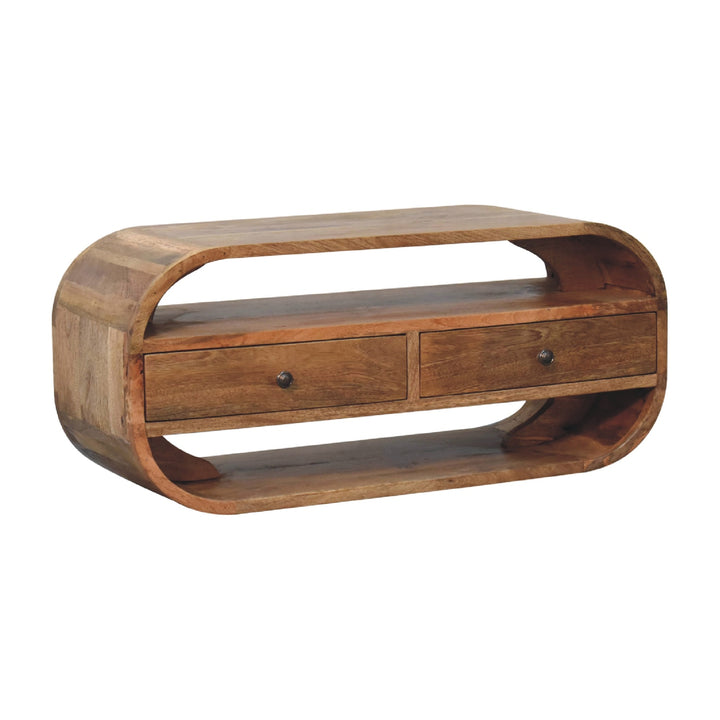 2 Drawer Curved Edge Media Unit-Smiddy Furniture