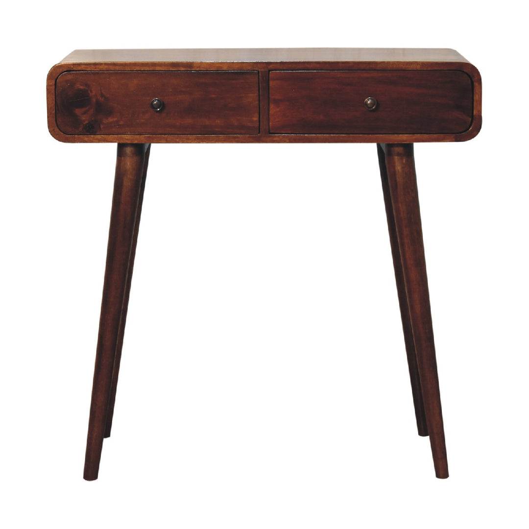 Chestnut Curved Hallway Table-Smiddy Furniture