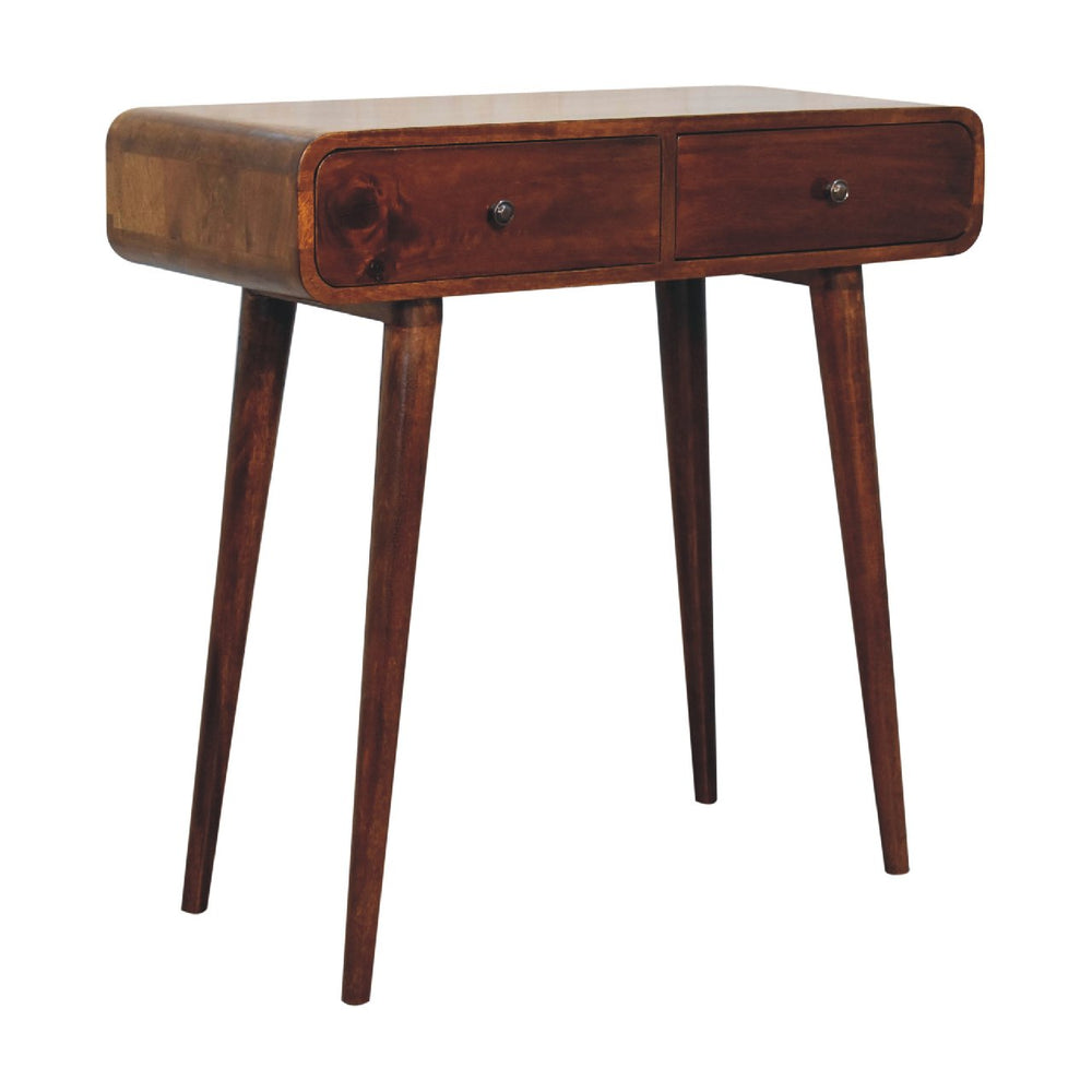 Chestnut Curved Hallway Table-Smiddy Furniture