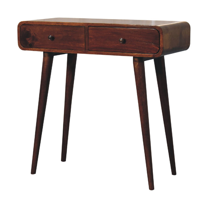 Chestnut Curved Hallway Table-Smiddy Furniture