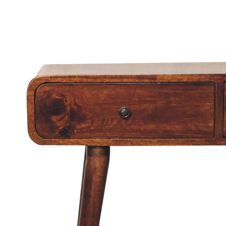 Chestnut Curved Hallway Table-Smiddy Furniture