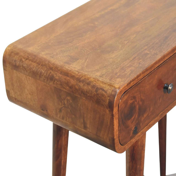 Chestnut Curved Hallway Table-Smiddy Furniture