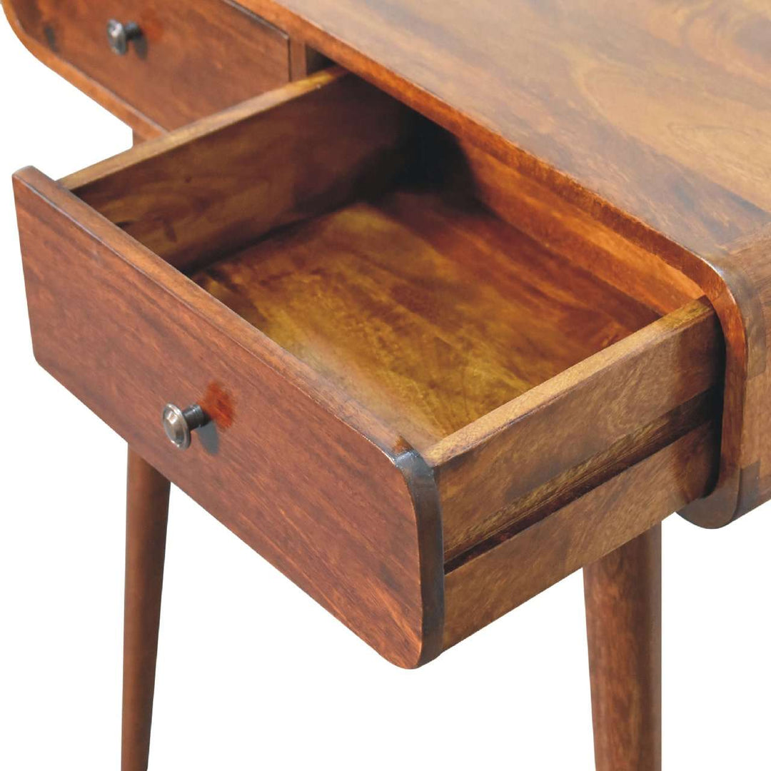 Chestnut Curved Hallway Table-Smiddy Furniture