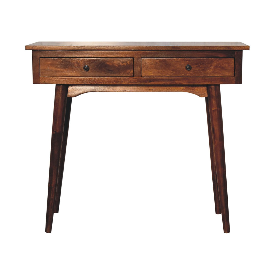 Chestnut Hallway 2 Drawer Console Table-Smiddy Furniture