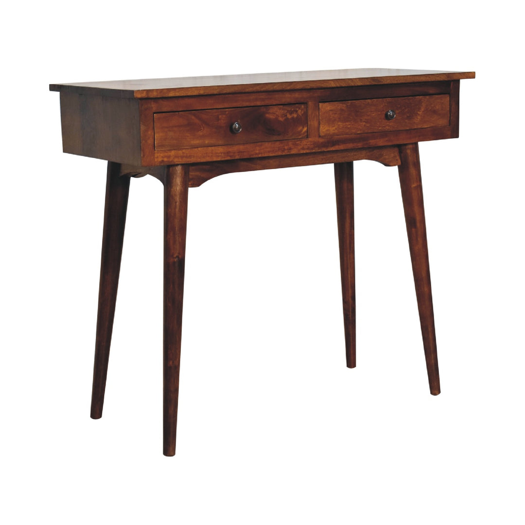 Chestnut Hallway 2 Drawer Console Table-Smiddy Furniture