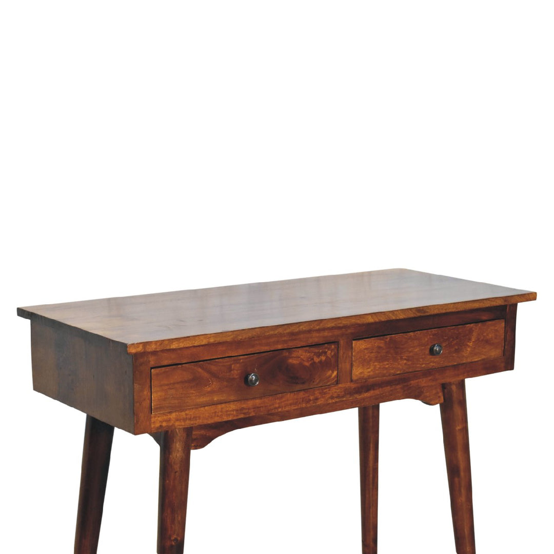 Chestnut Hallway 2 Drawer Console Table-Smiddy Furniture