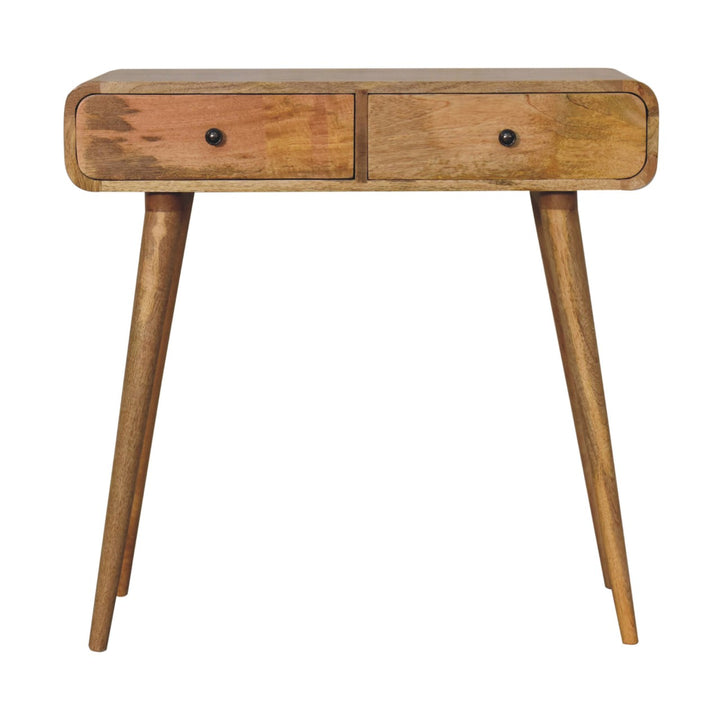 Oak-ish Curved Hallway Table-Smiddy Furniture