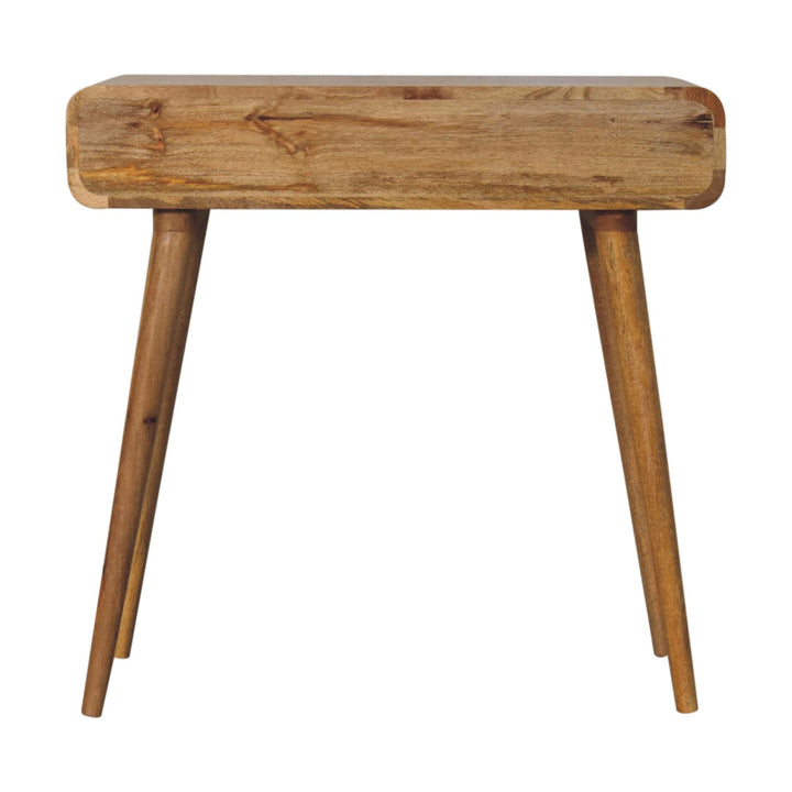 Oak-ish Curved Hallway Table-Smiddy Furniture