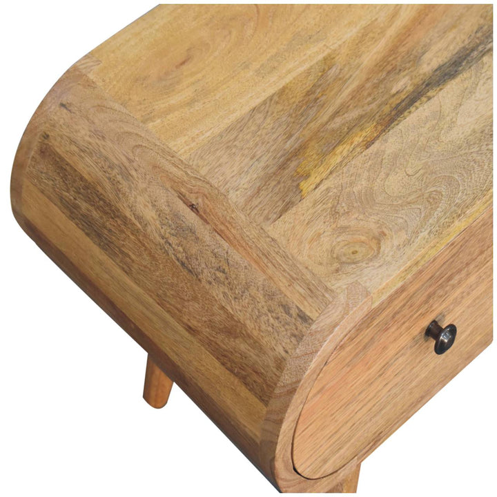 Oak-ish Circular TV Unit-Smiddy Furniture