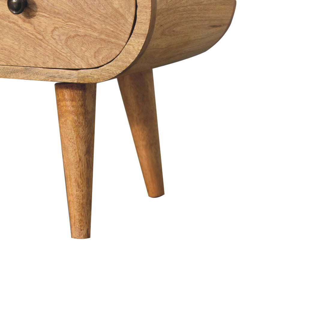 Oak-ish Circular TV Unit-Smiddy Furniture
