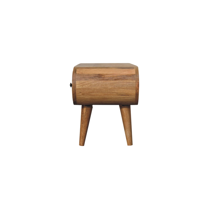 Oak-ish Circular TV Unit-Smiddy Furniture