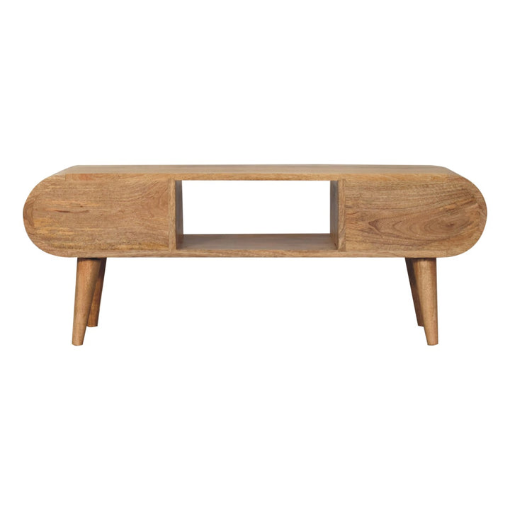 Oak-ish Circular TV Unit-Smiddy Furniture
