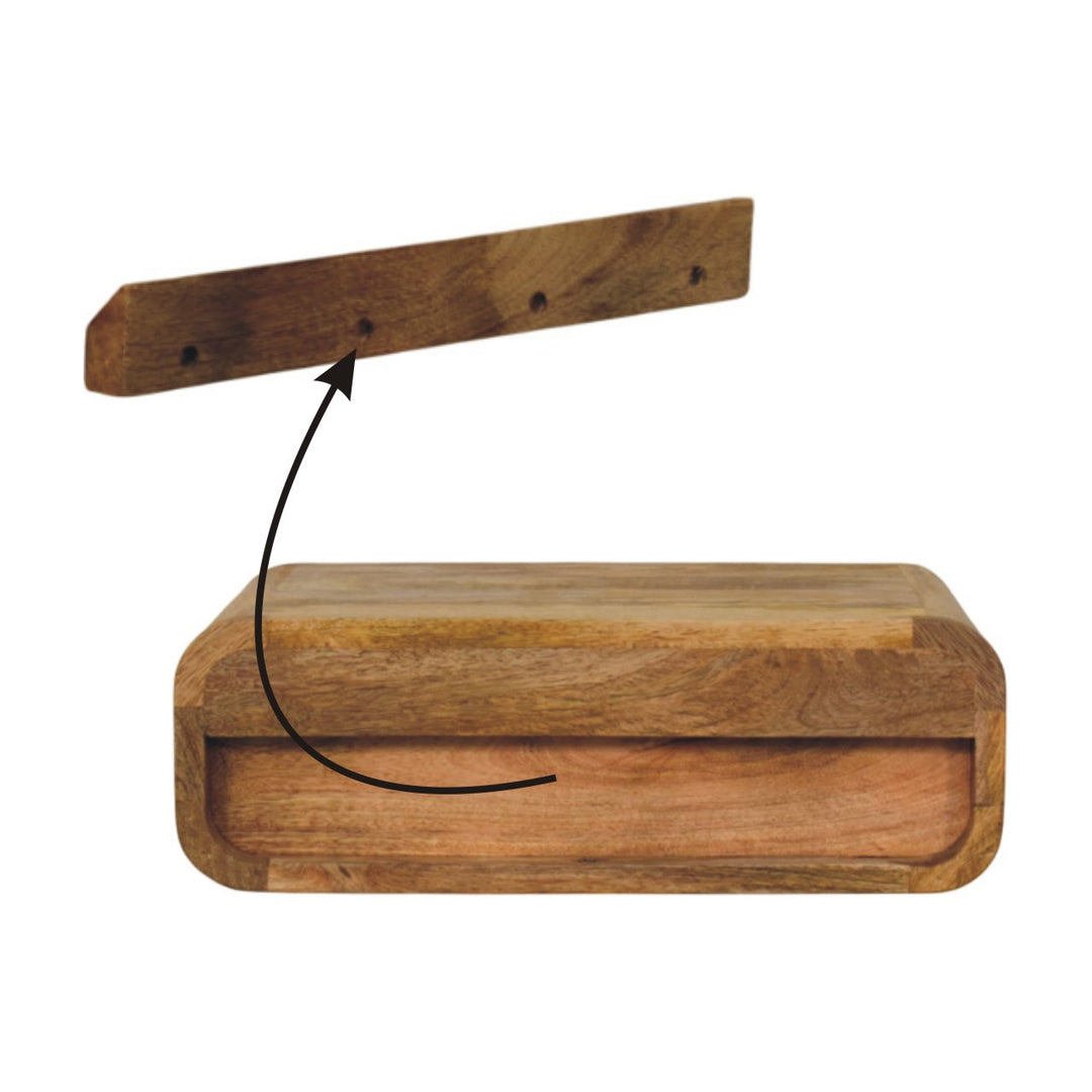 Avora Wall-Mounted Oak-ish 1 Drawer Nightstand-Smiddy Furniture