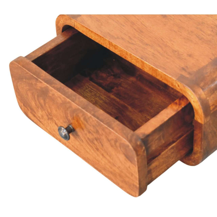 Avora Mini Wall-Mounted Chestnut 1 Drawer Nightstand-Smiddy Furniture