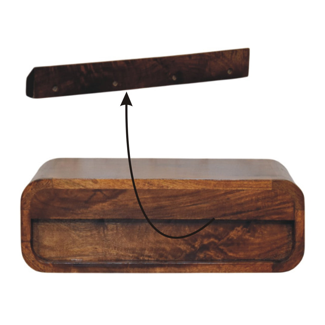 Avora Wall-Mounted Honey Caramel 1 Drawer Nightstand-Smiddy Furniture