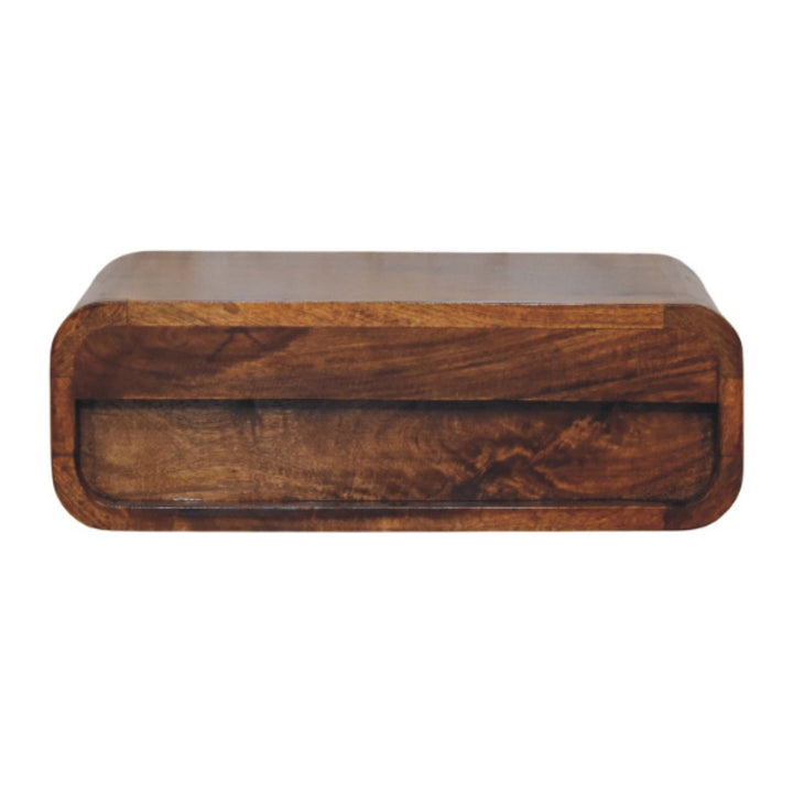 Avora Wall-Mounted Honey Caramel 1 Drawer Nightstand-Smiddy Furniture