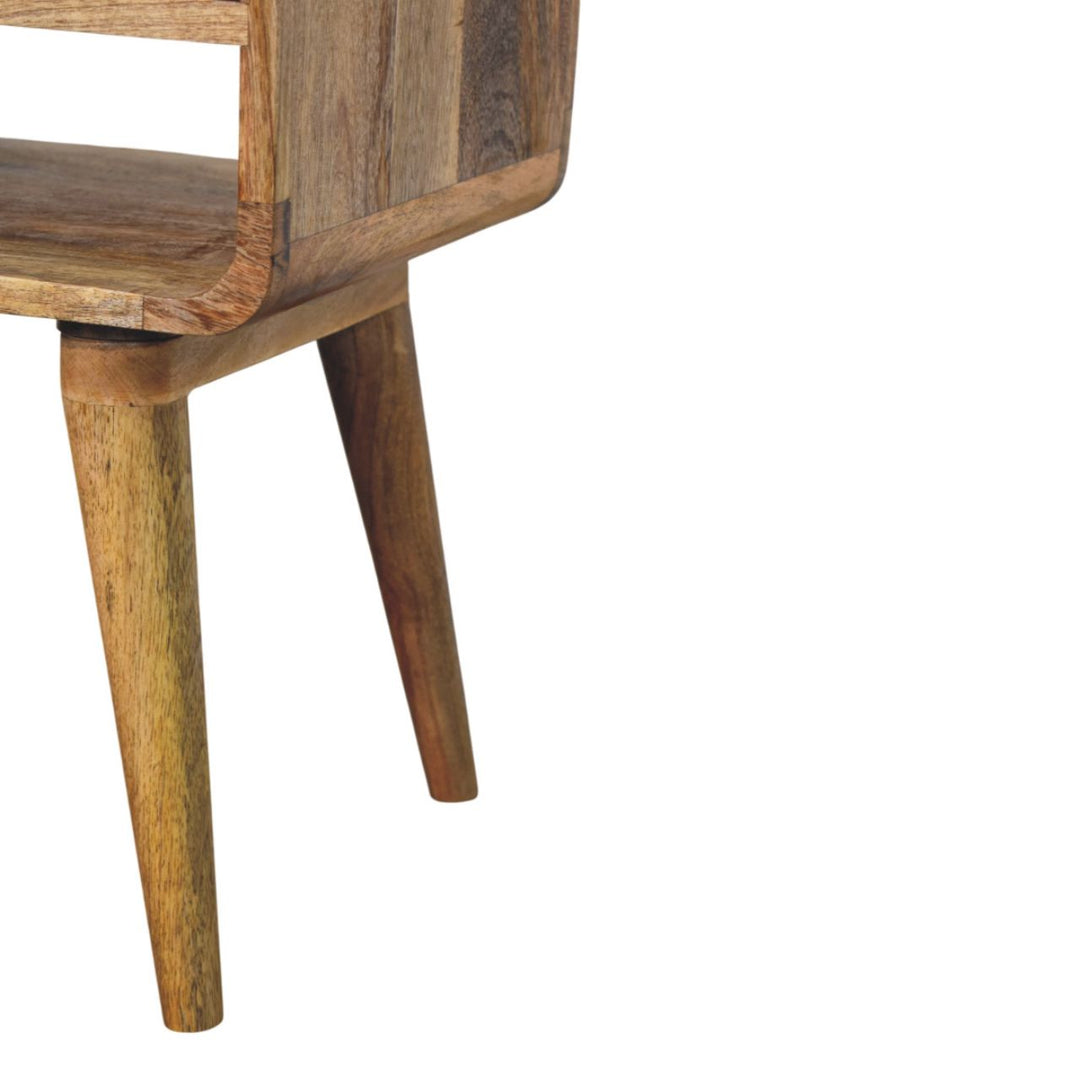 Avora Oak-ish Nightstand with Drawer and open slot-Smiddy Furniture