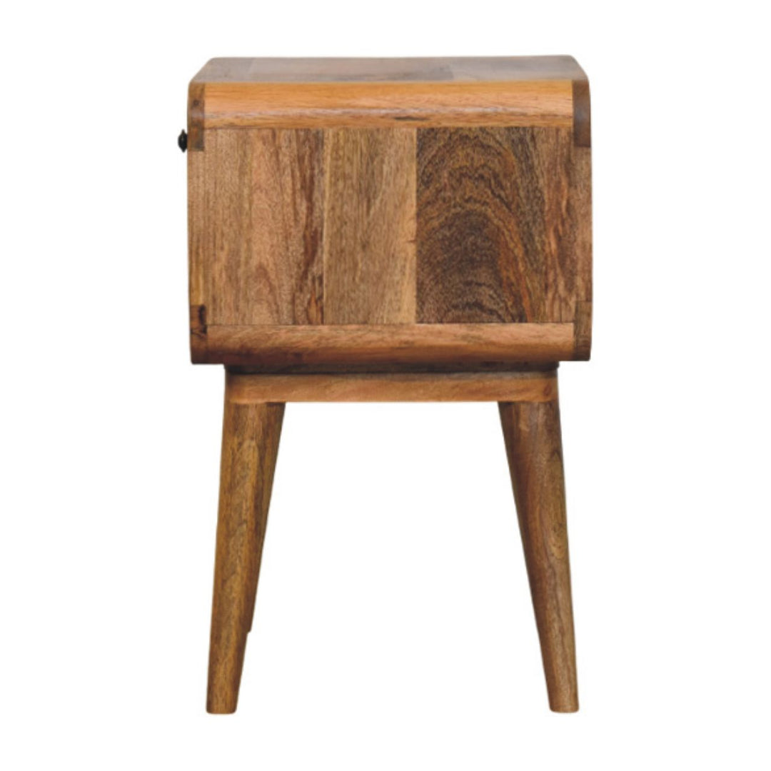 Avora Oak-ish Nightstand with Drawer and open slot-Smiddy Furniture