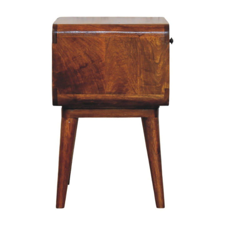 Avora Chestnut Nightstand with Drawer and open slot-Smiddy Furniture